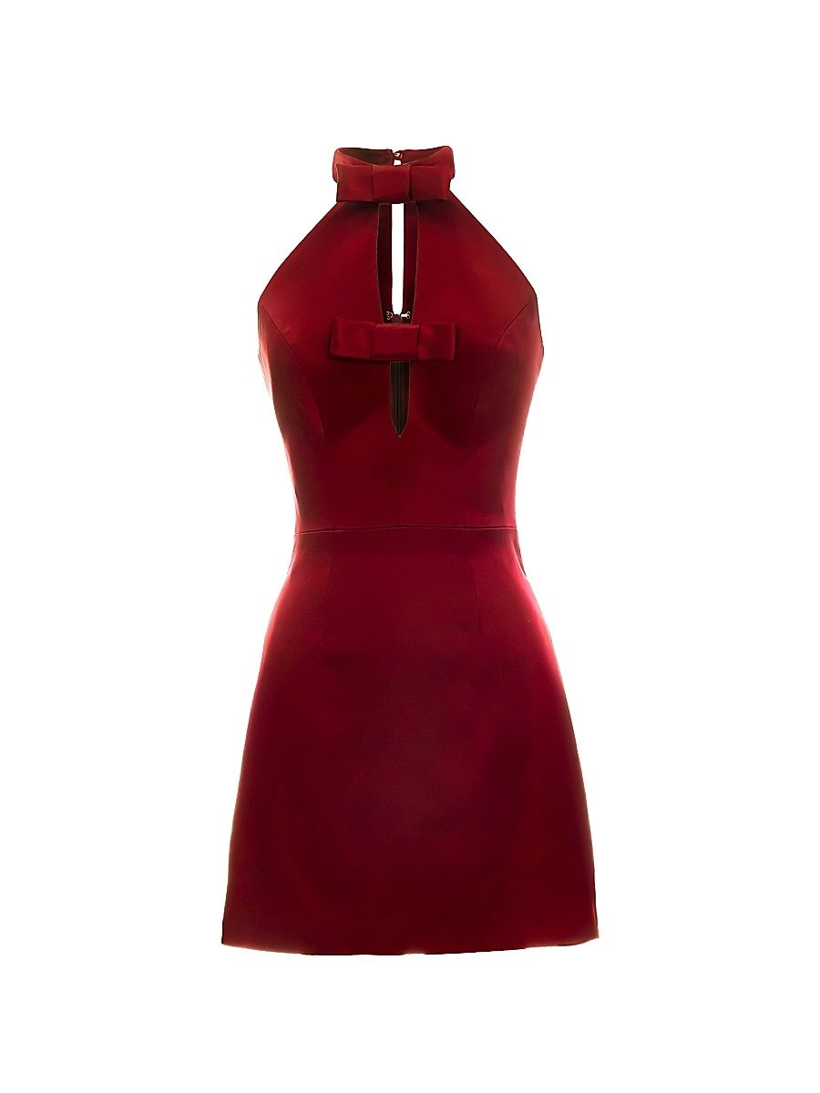 Women's Mina Bow Cocktail Minidress - Garnet - Size XXL