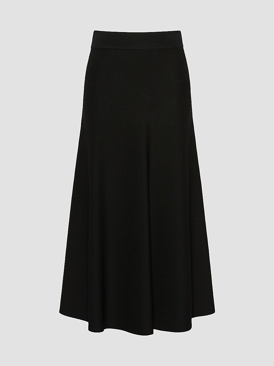 Women's Viscose Yarn Skirt - Black - Size Large