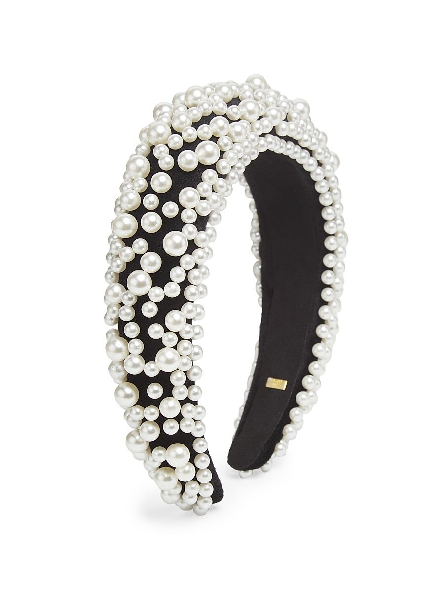 Pearl Beaded Headband - Black