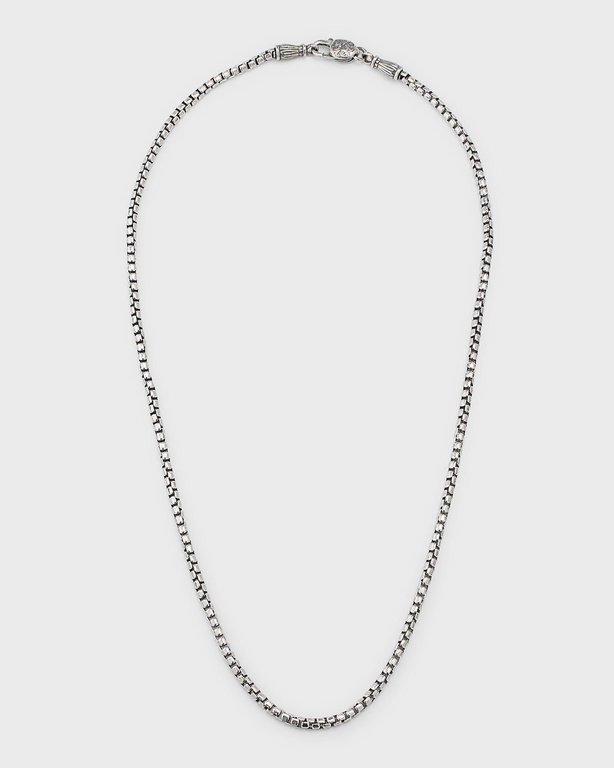 Men & apos;s Sterling Silver Box Chain Necklace, 22"L