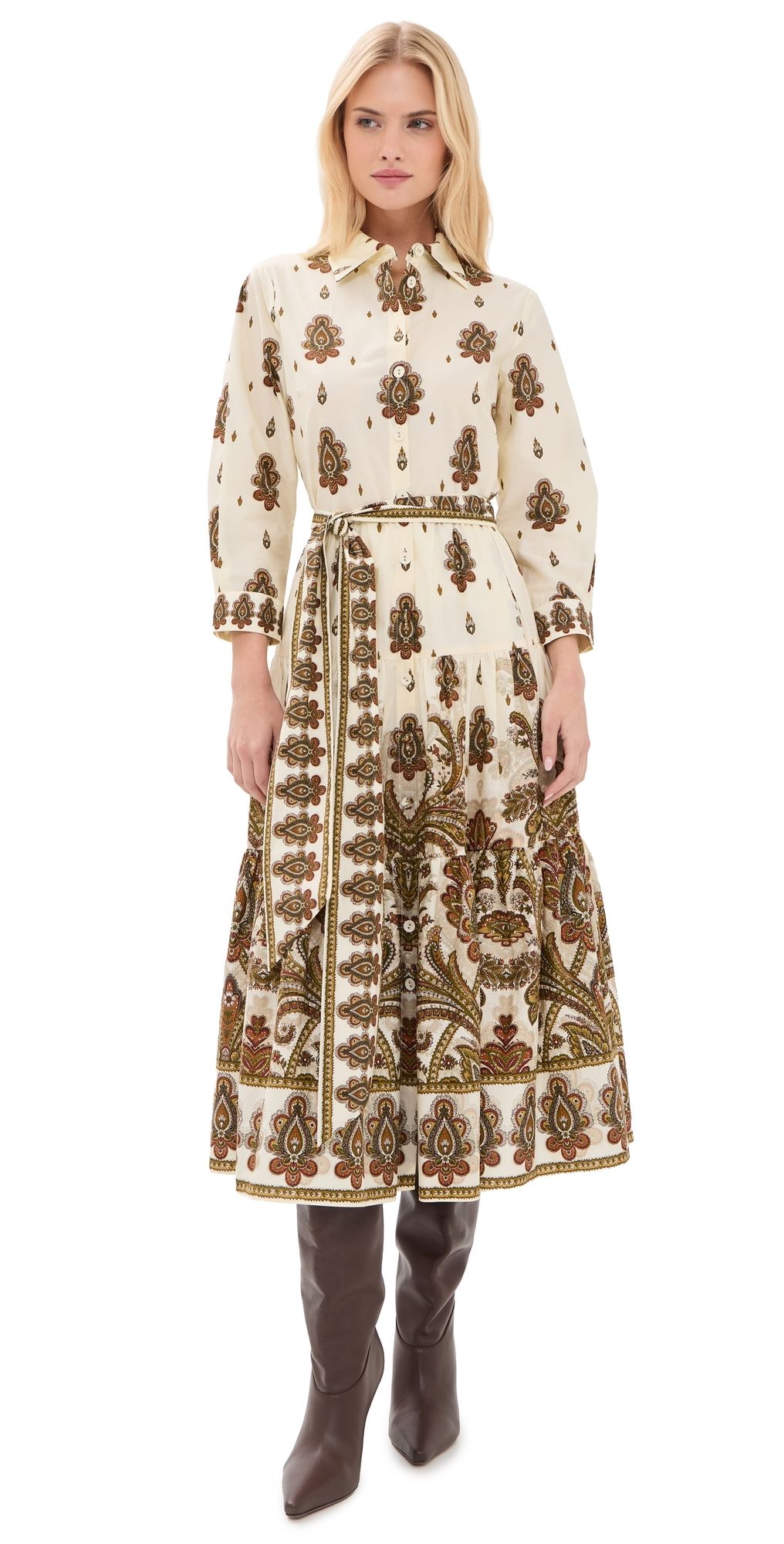 Cara Cara Lolita Dress Castle Paisley Ivory XXL