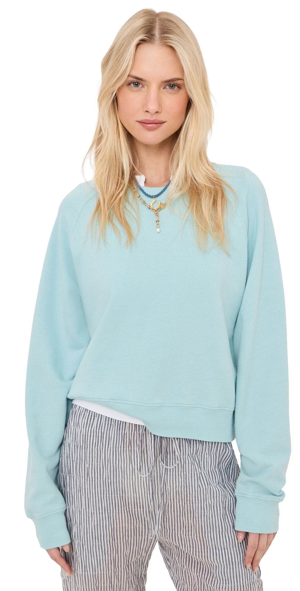 LE BOP LE BOP x Mally K. Goldman Kenter Crew Neck Sweatshirt Blue L