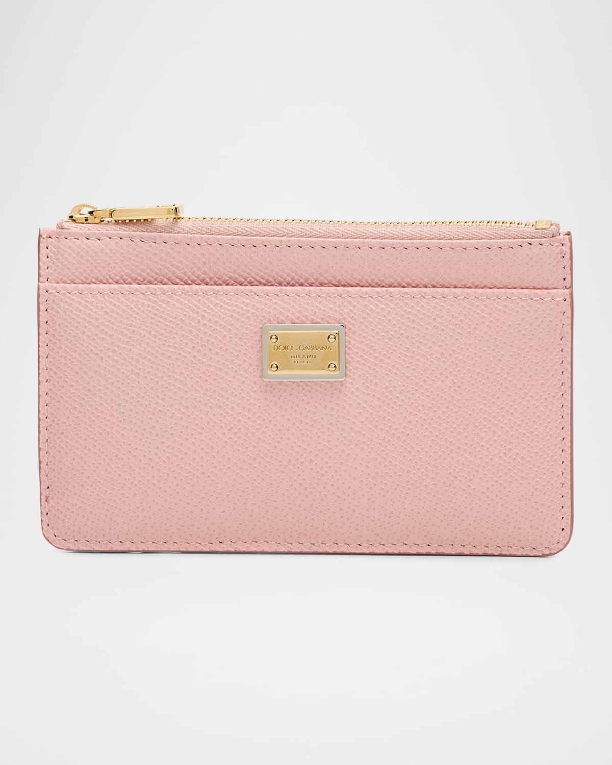 Grain Leather Zip Card Holder