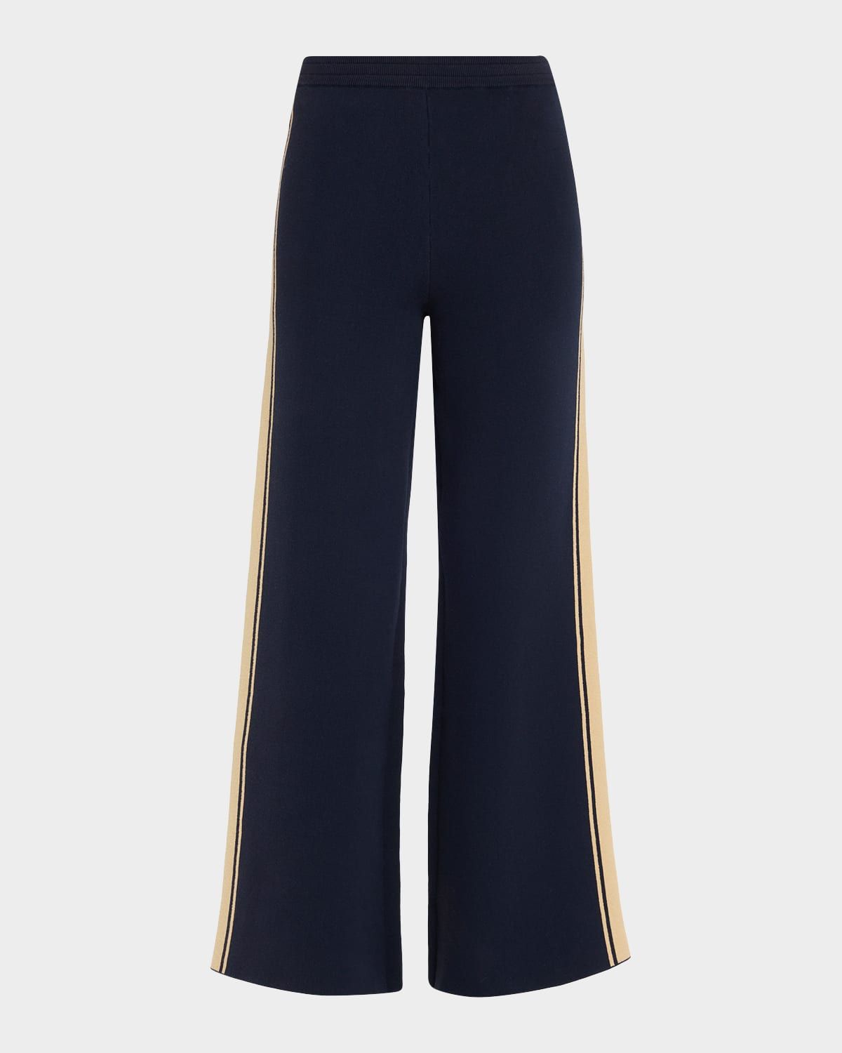Cosmo Freya Side-Stripe Knit Wide-Leg Sweatpants