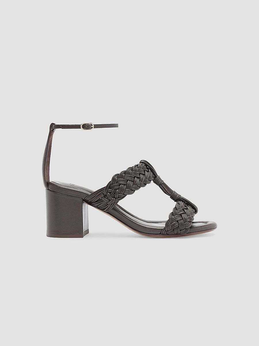 Women's Thalia 60MM Leather Sandals - Dark Brown - Size 12