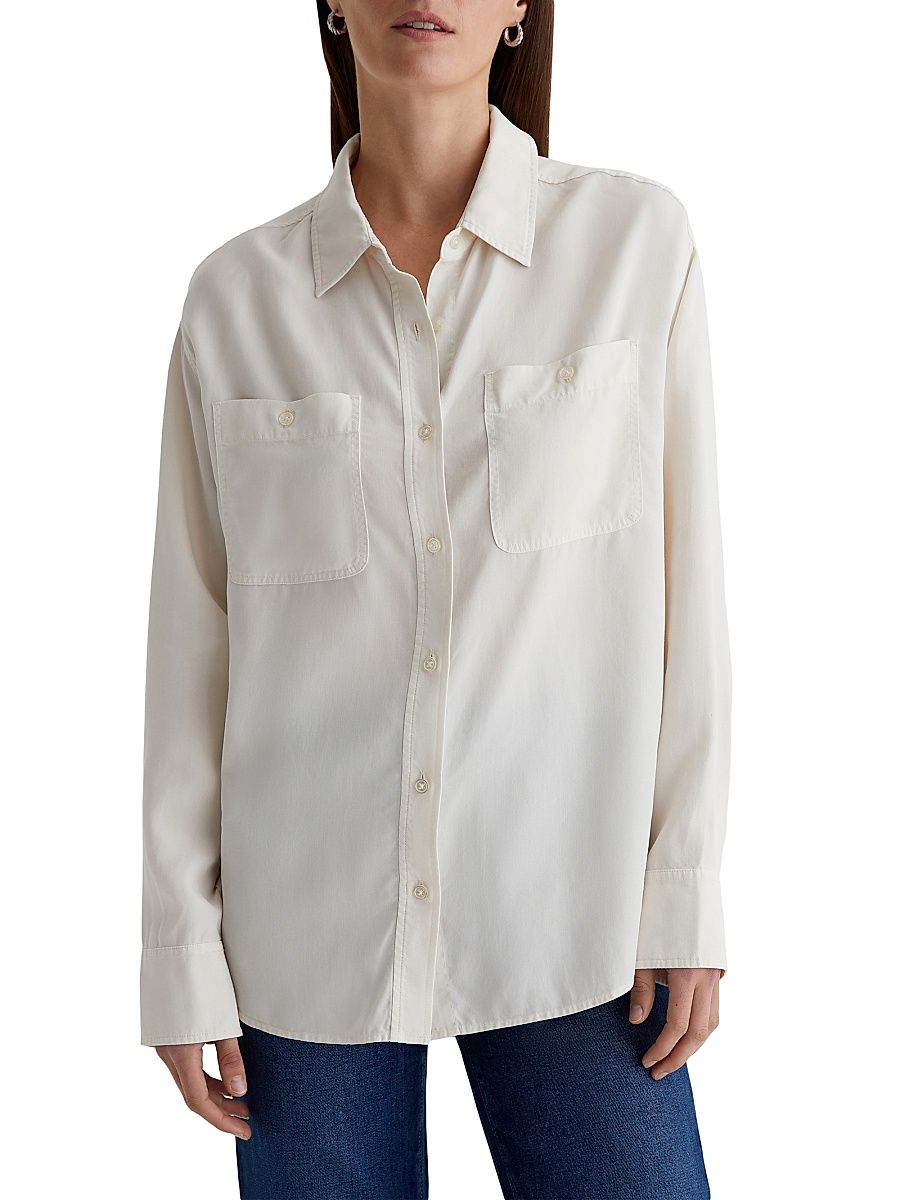 Women's Leny Button-Front Shirt - Powder - Size XL