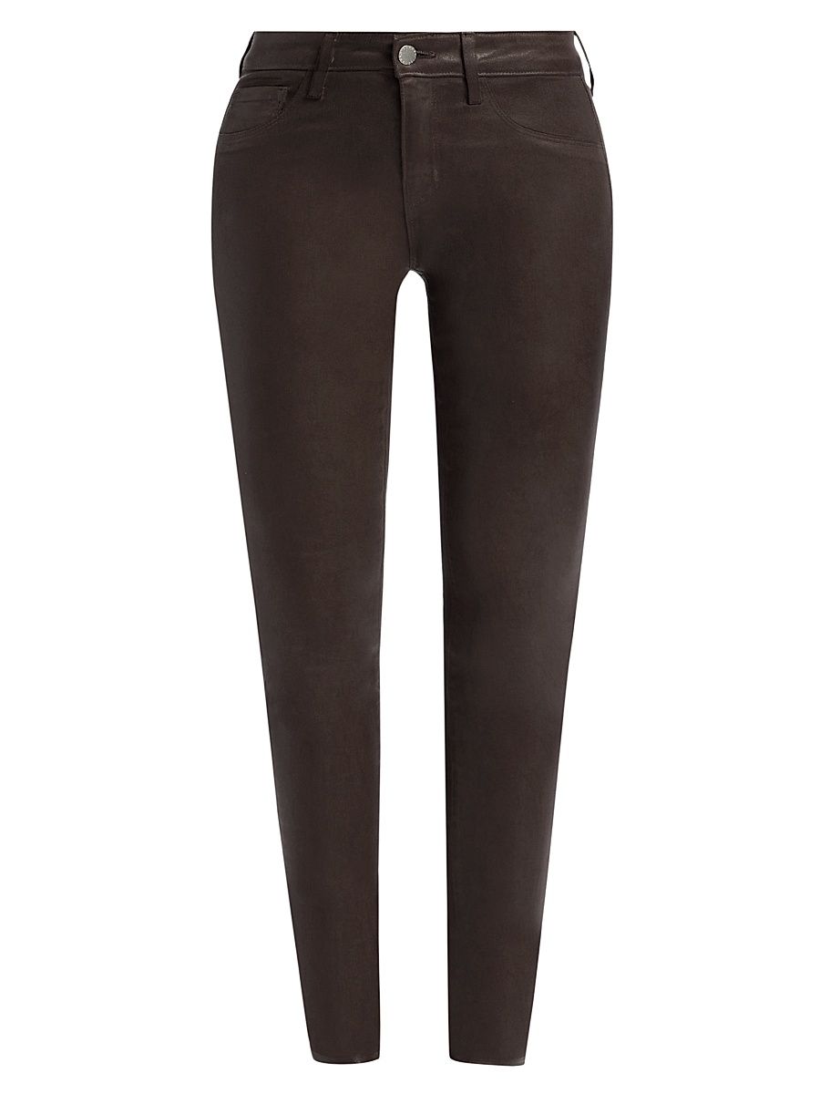 Women's Marguerite Mid-Rise Coated Skinny Jeans - Chocolate Coated - Size 31