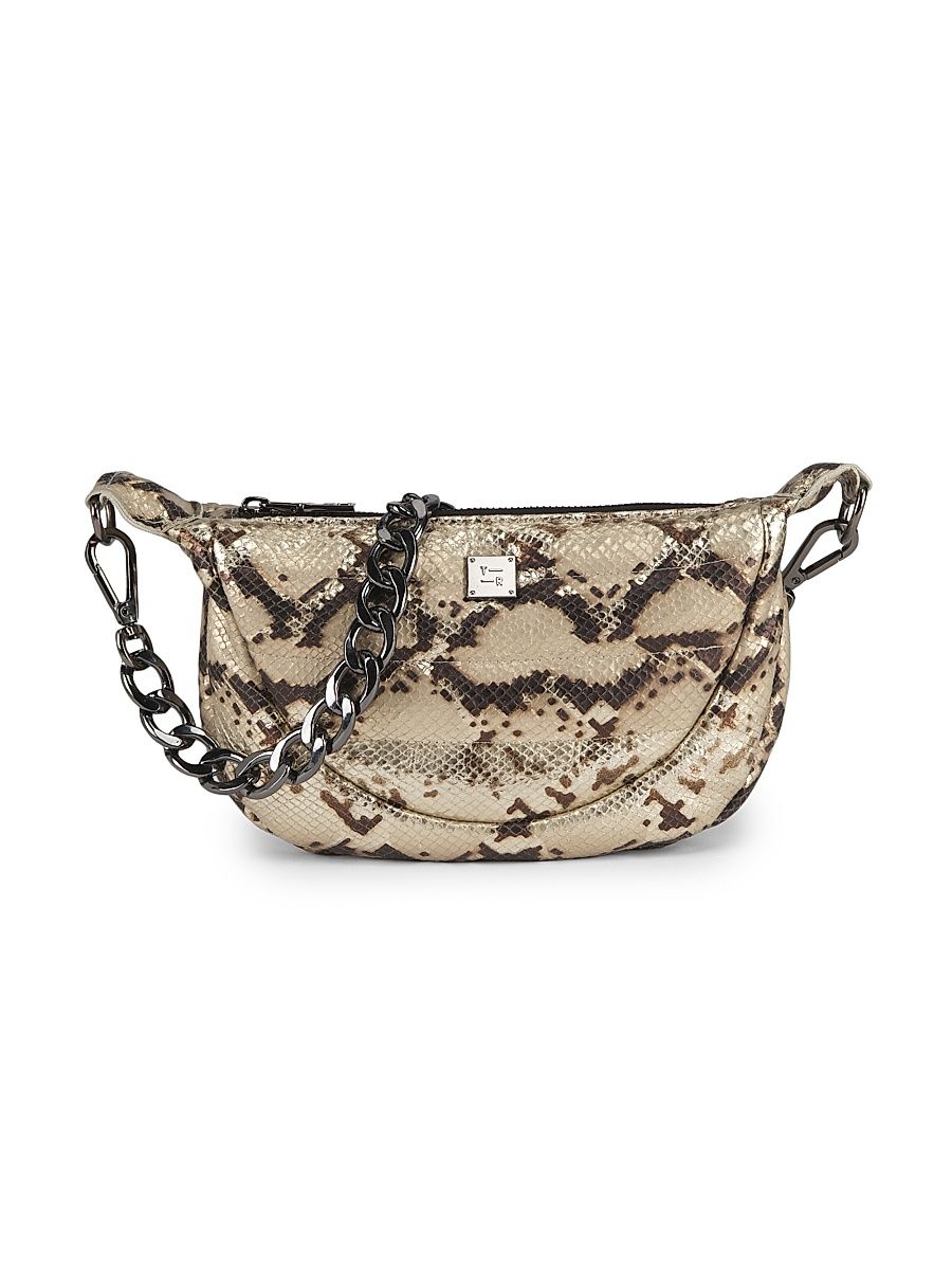 Women's Tiny Dancer Snake-Embossed Leather Belt Bag - Python Luxe