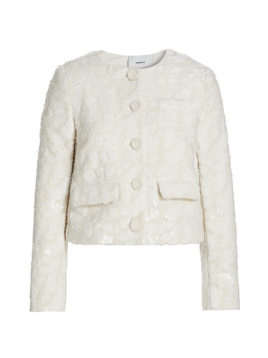 Women's Barnett Sequin Blazer - Ivory - Size 8