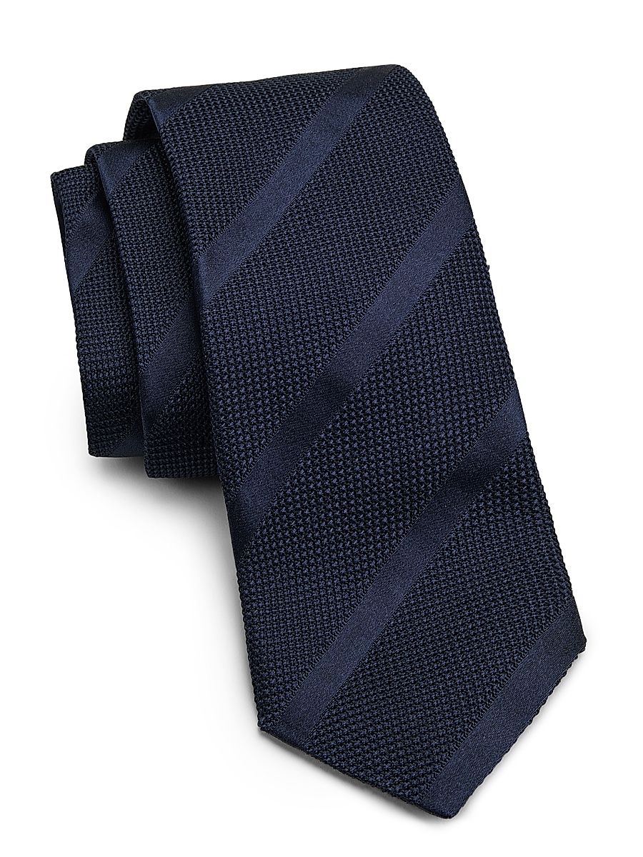 Men's Tonal Striped Silk Tie - Navy