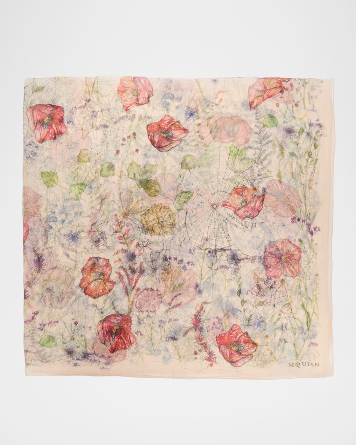 Skull & Spider Floral Scarf