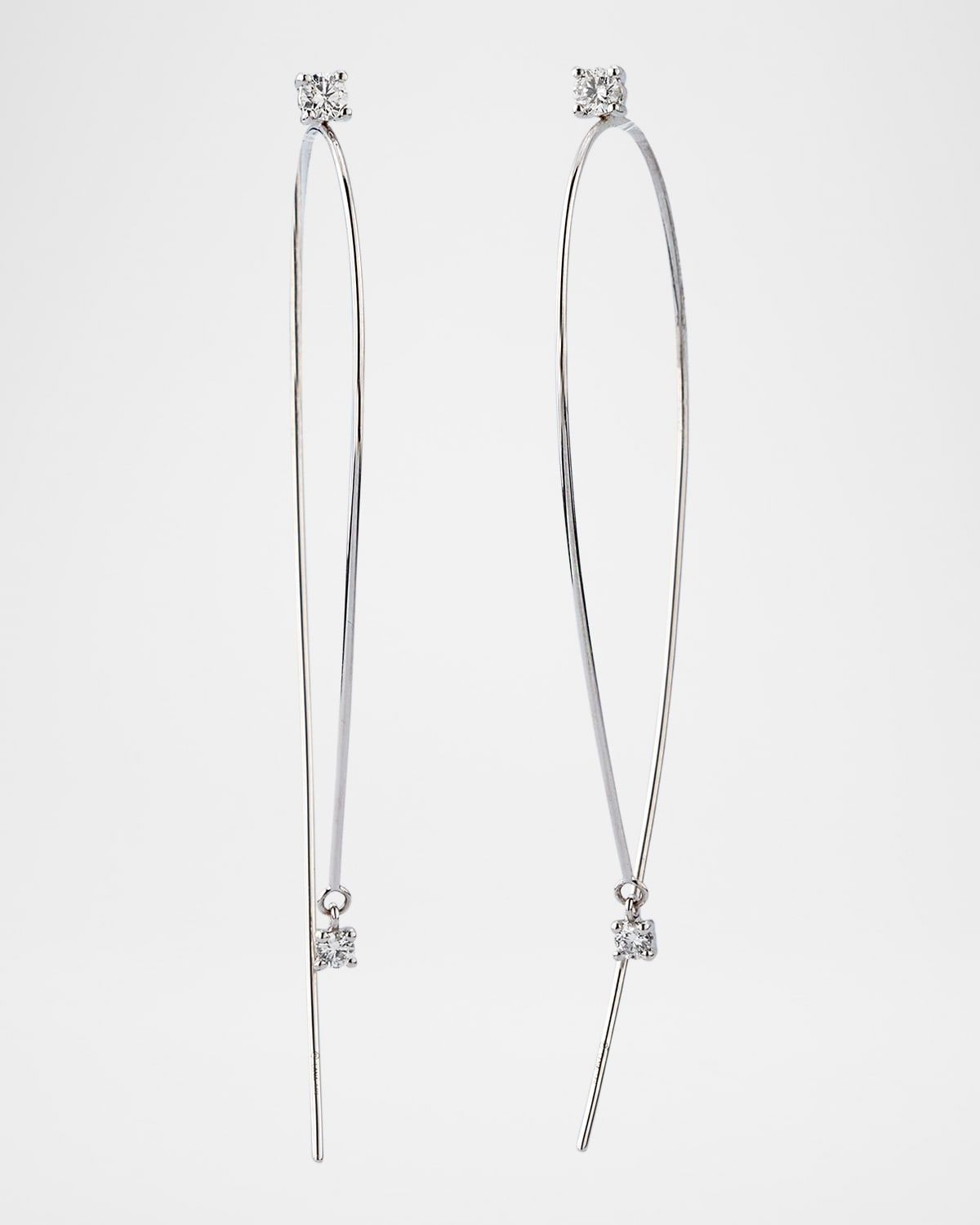 Solo Dangle Diamond Hooked on Hoop Earrings
