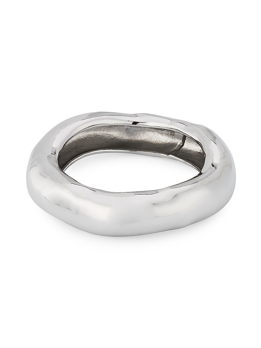 Women's Essentials Molten 14K-Gold-Plated Large Bangle - Silver - Size Large