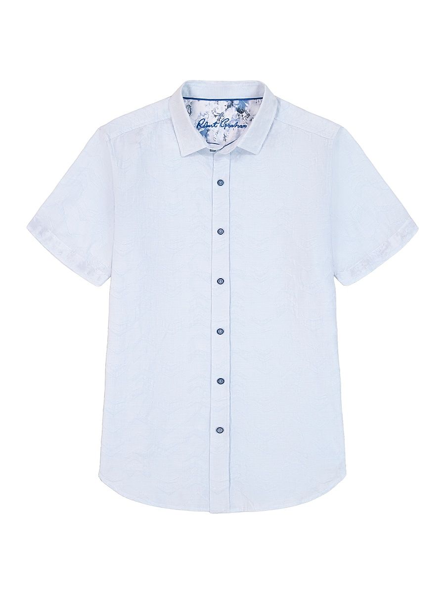 Men's Brackenbury Cotton Short-Sleeve Shirt - Blue - Size XL