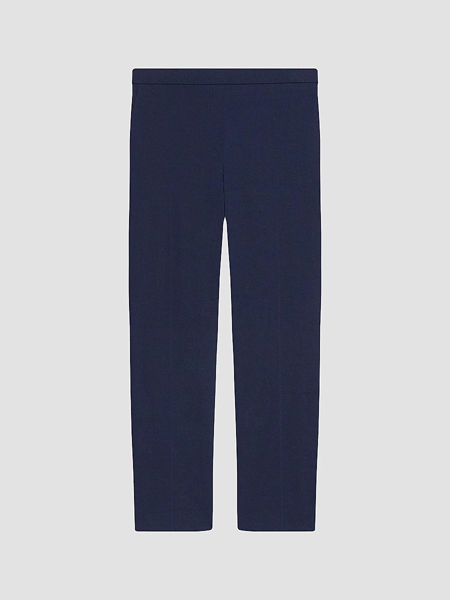 Theory Women's Treeca Linen Pull-On Crop Pants - Midnight Navy - Size 10