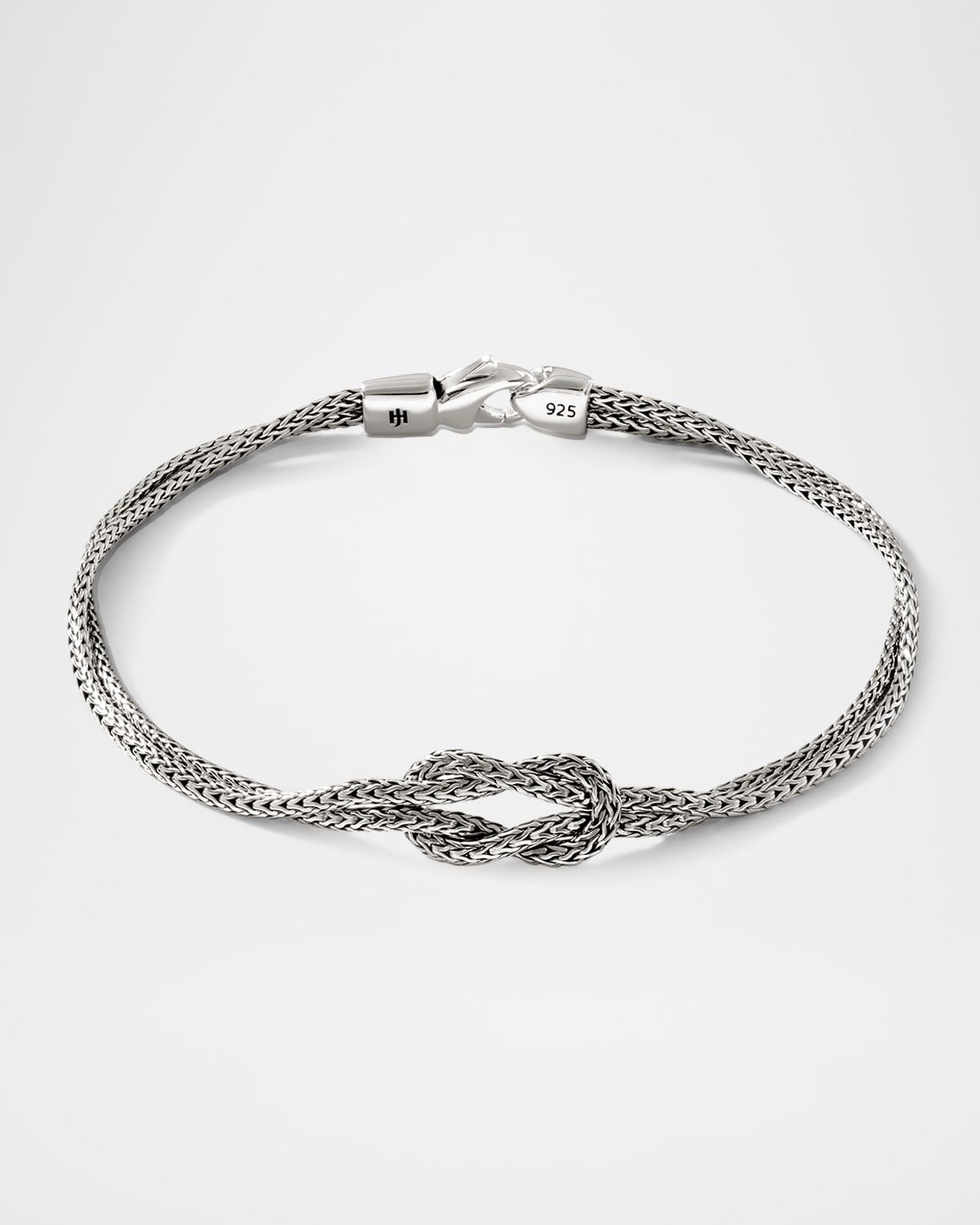 Love Knot Sterling Silver Chain Bracelet, 1.8mm