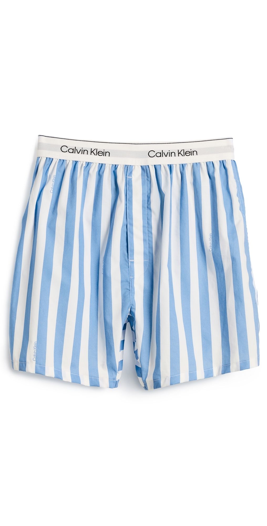 Calvin Klein Underwear Cotton Poplin Lounge Boxers Vertical Boardwalk/Logo Stripe XL