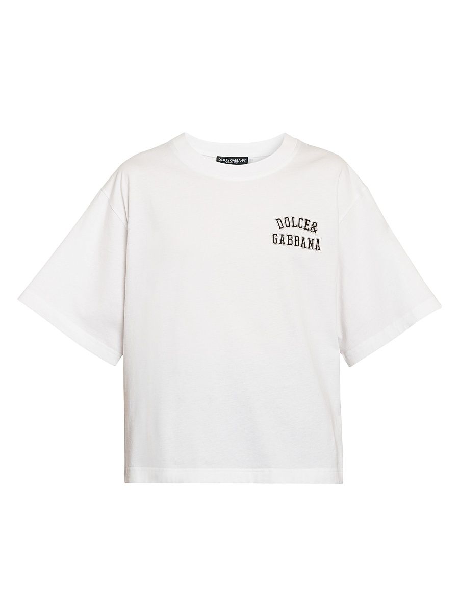 Women's Logo Cotton Boxy T-Shirt - White - Size Large