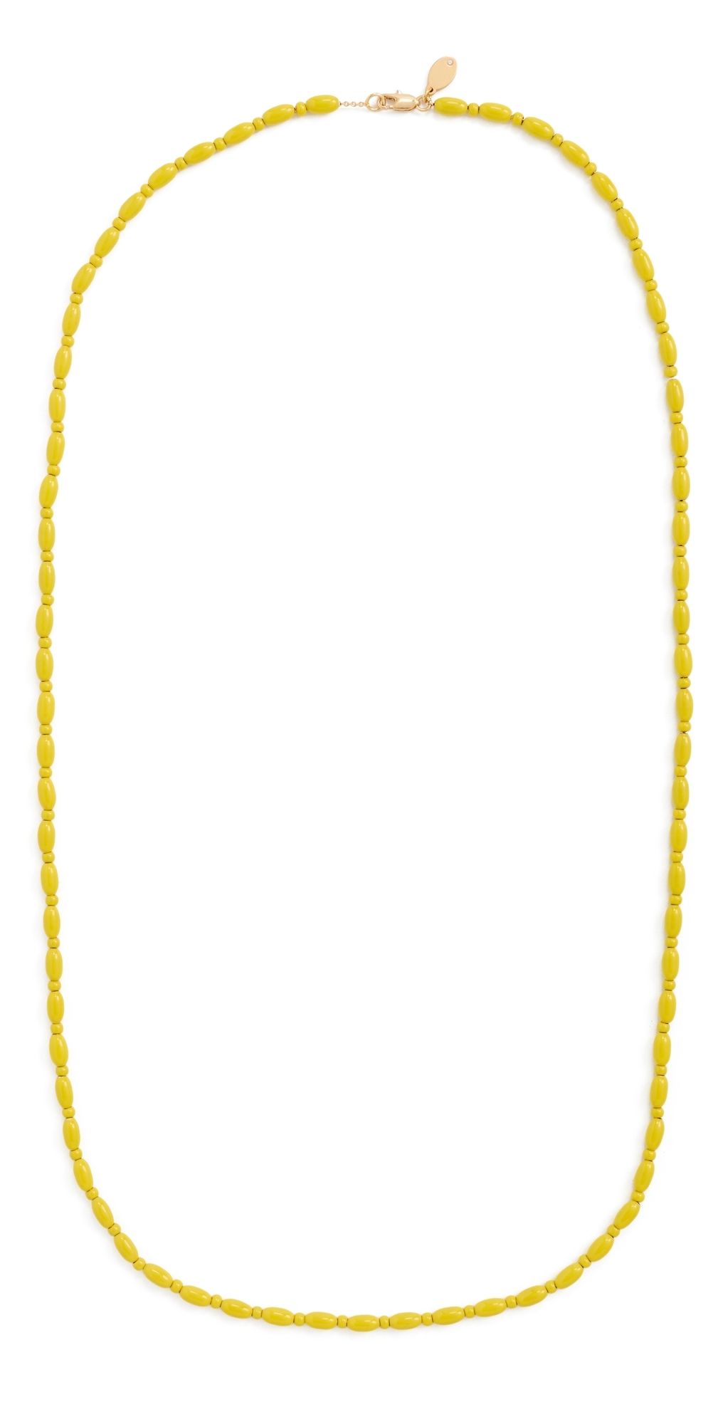Clare V. Enamel Bead Necklace Yellow One Size
