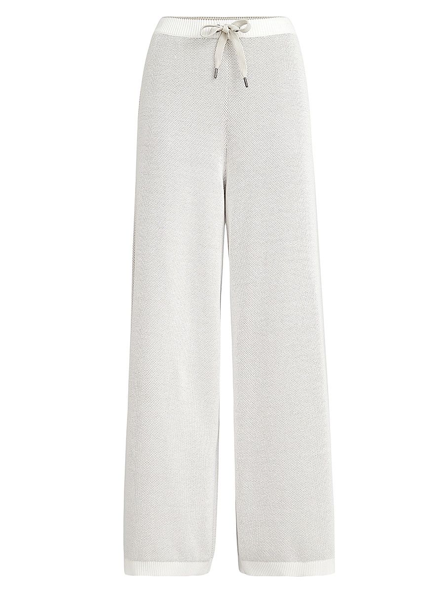Women's Cotton Honeycomb Stitch Jacquard Knit Trousers - Panama - Size XXL