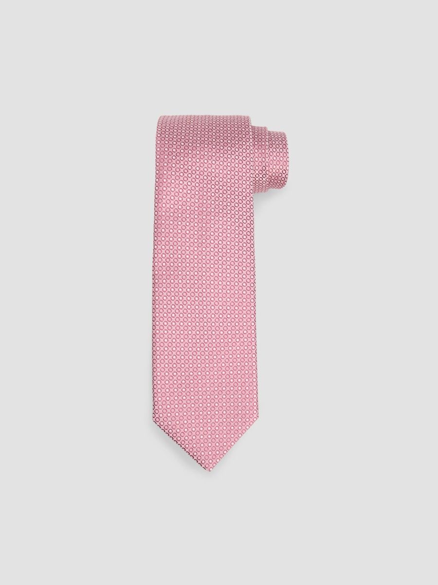 Canali Men's Micro Circle Silk Tie - Pink