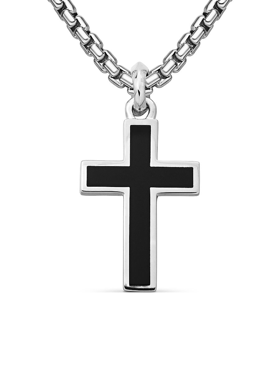 Men's Exotic Stone Cross with Black Onyx - Black Onyx