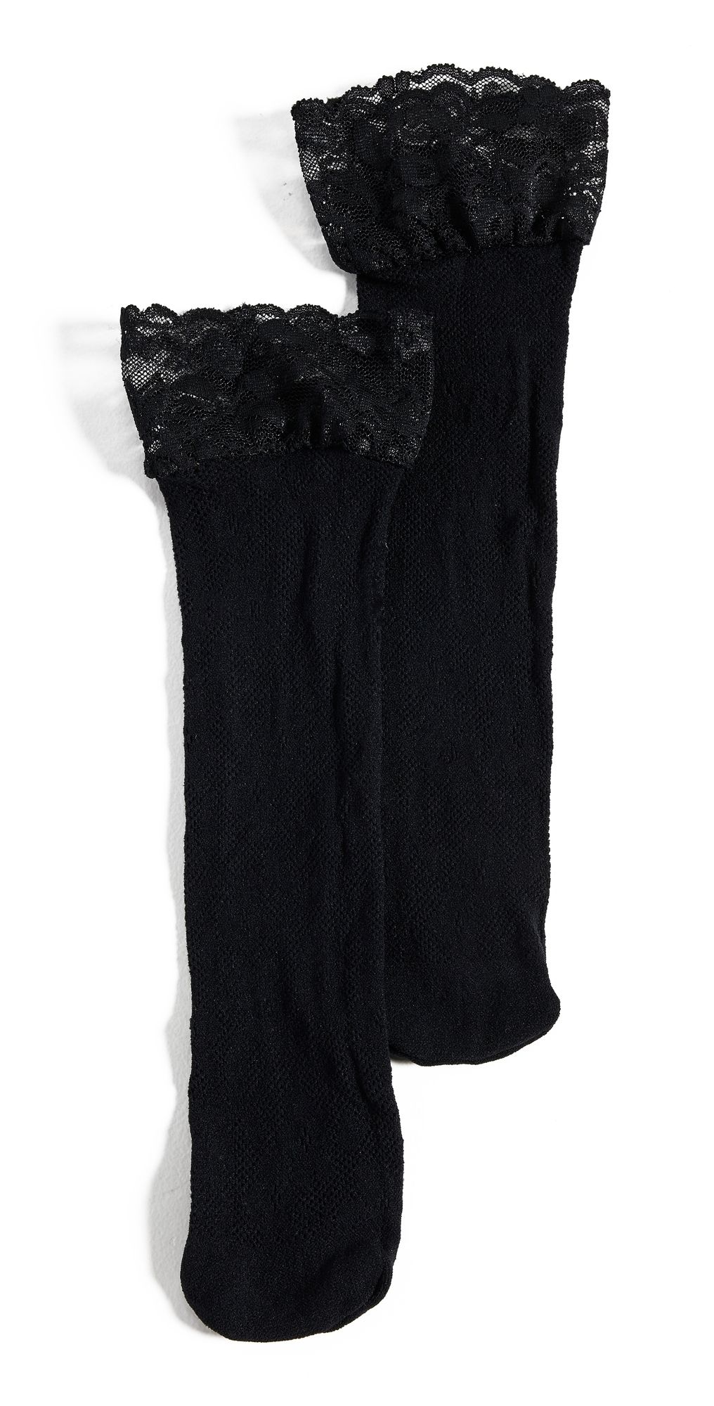 Stems Floral Fishnet Socks Black One Size