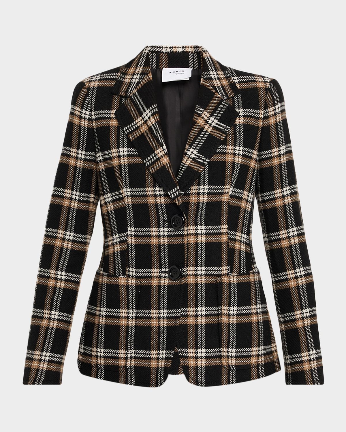 Wool Check Single-Breasted Jacket
