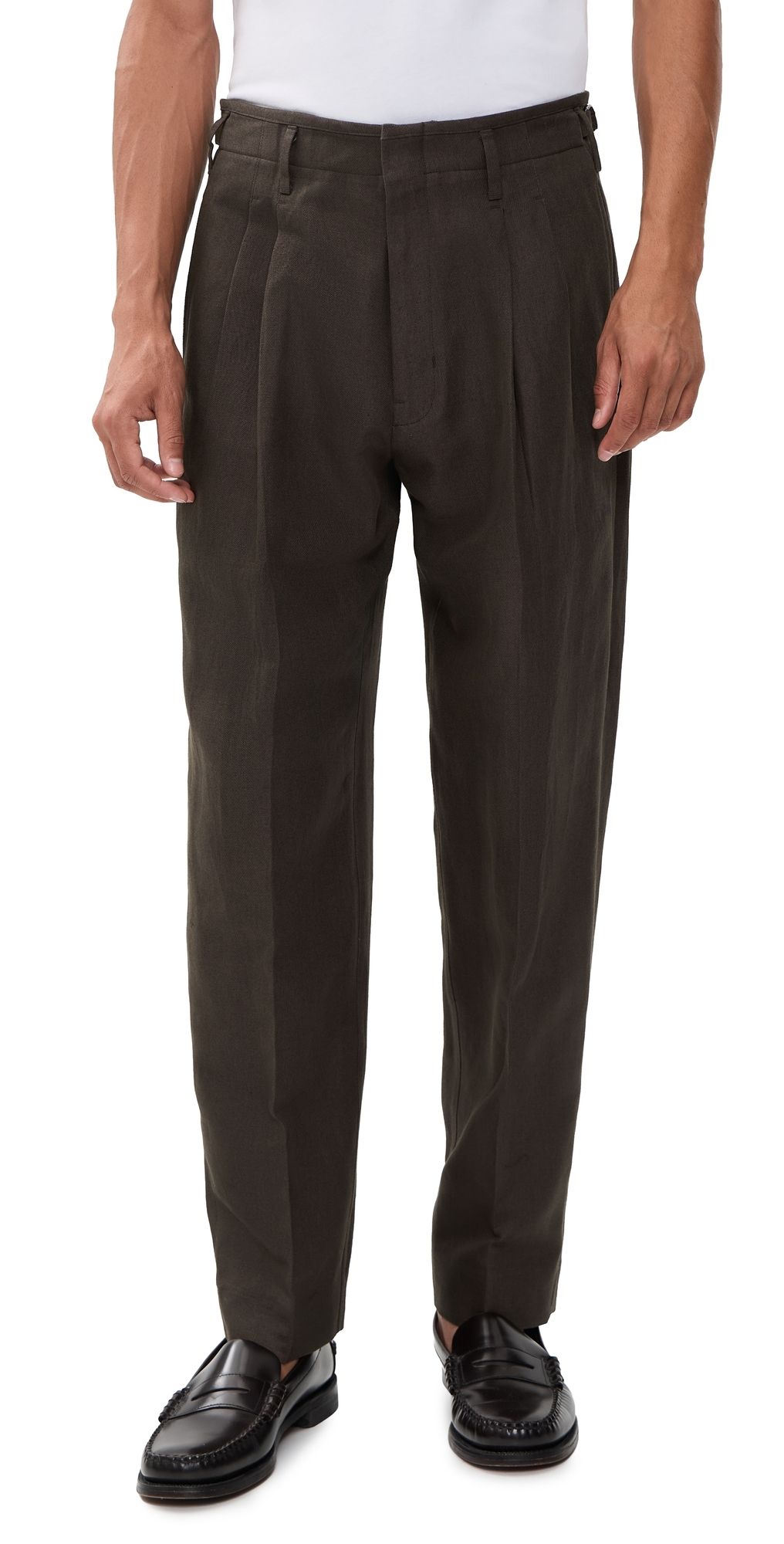 Madewell Cotton Linen Twill Trousers Dark Brown 31