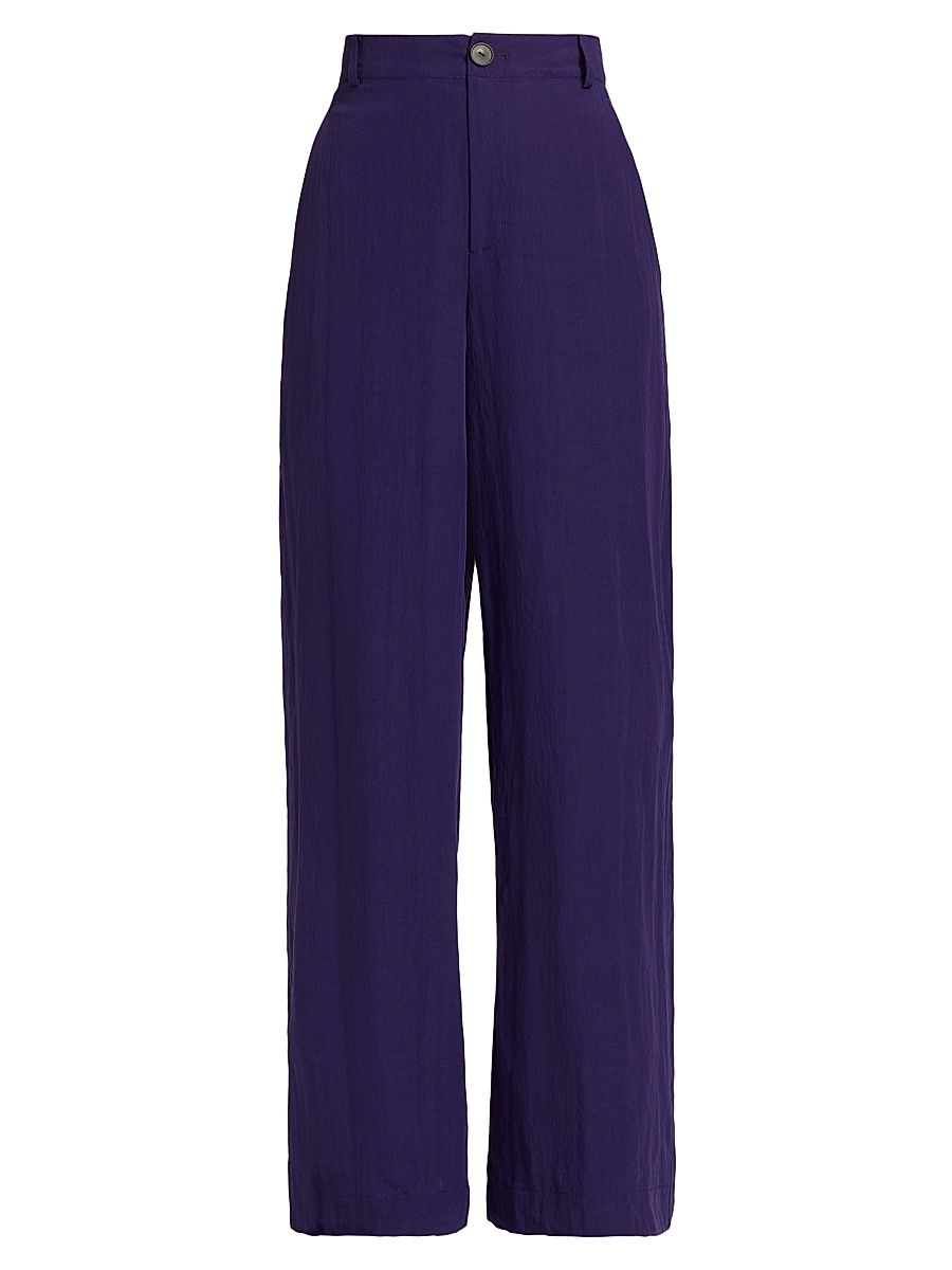 Women's Relaxed Wide-Leg Pants - Dark Eclipse - Size 8
