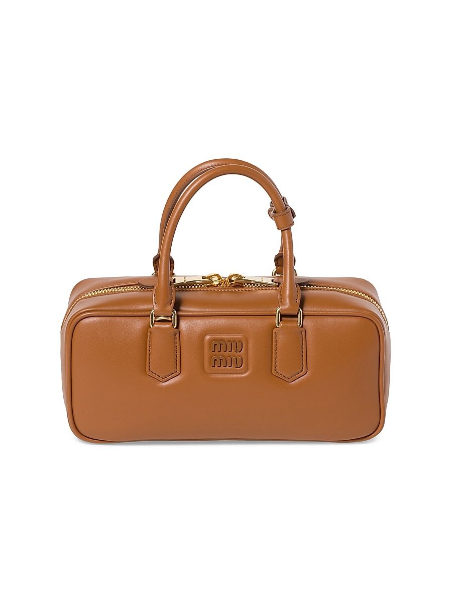 Women's Arcadie Leather Top Handle Bag - Brown