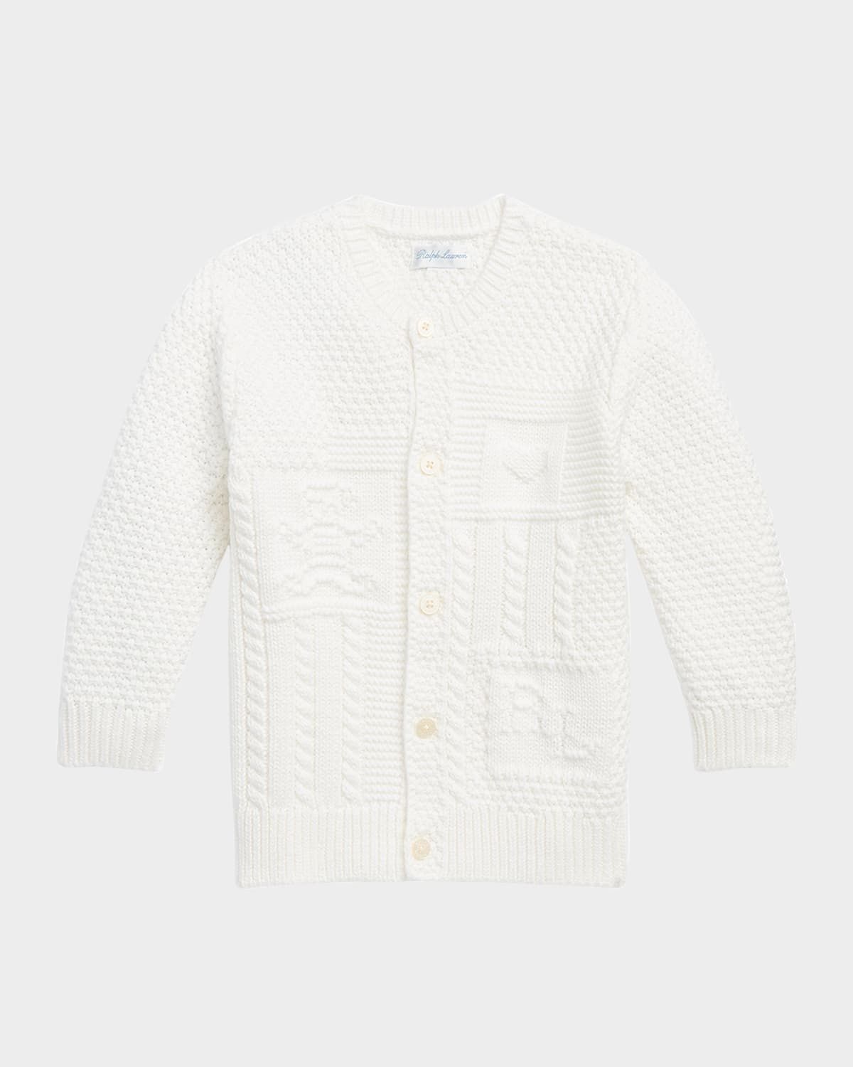 Girl & apos;s Cardigan W/ Bear Intarsia, Size 3M-24M