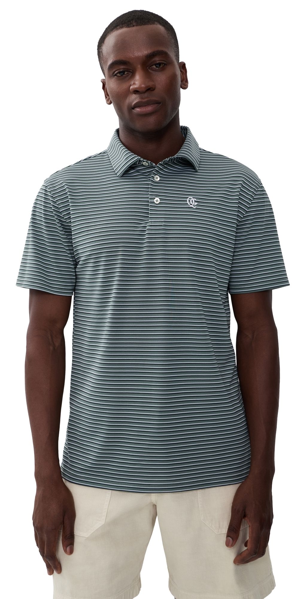 Quiet Golf Sunny Stripe Polo Fern M
