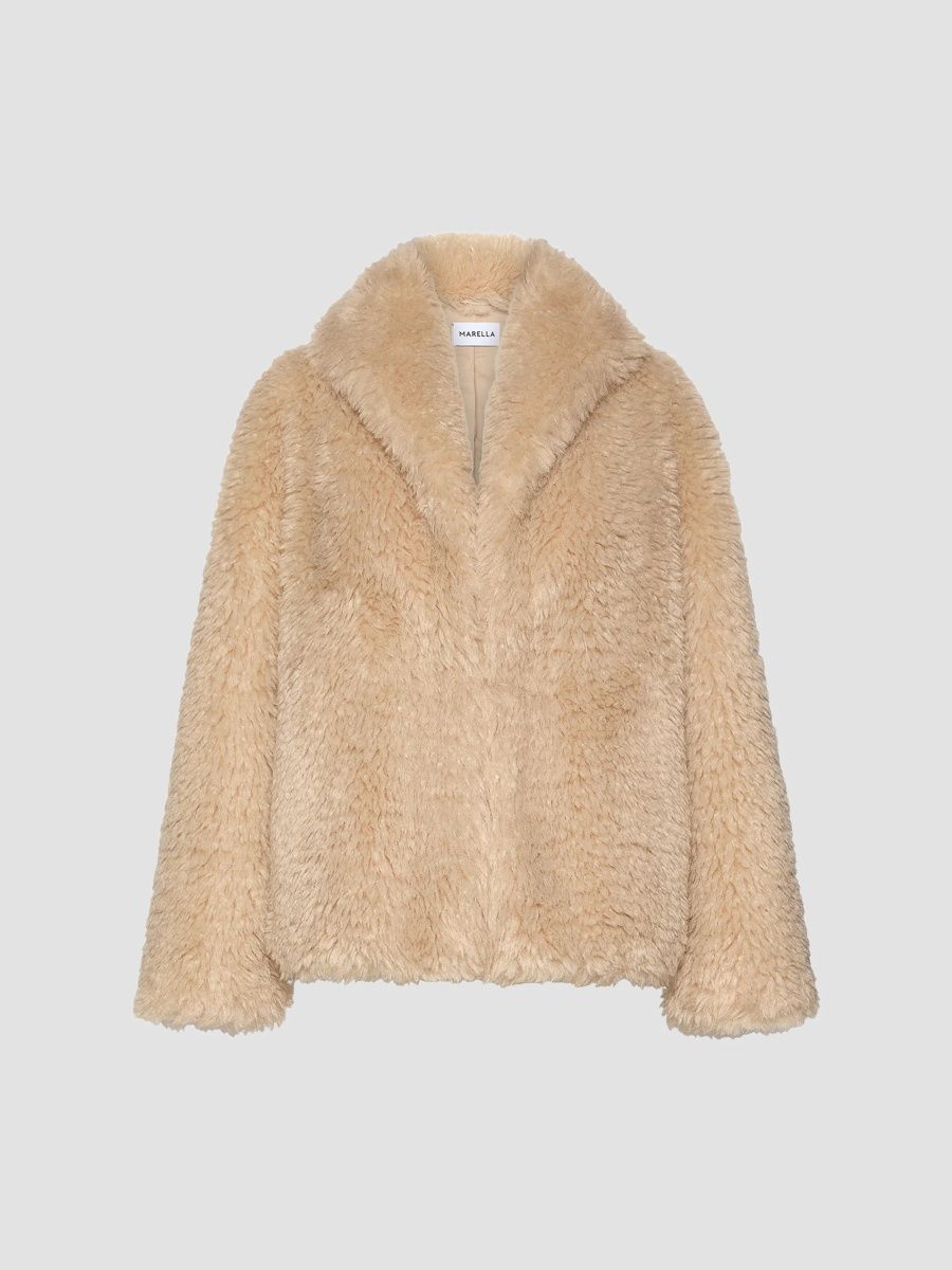 Marella Women's Cocoon Coat - Sand - Size 12