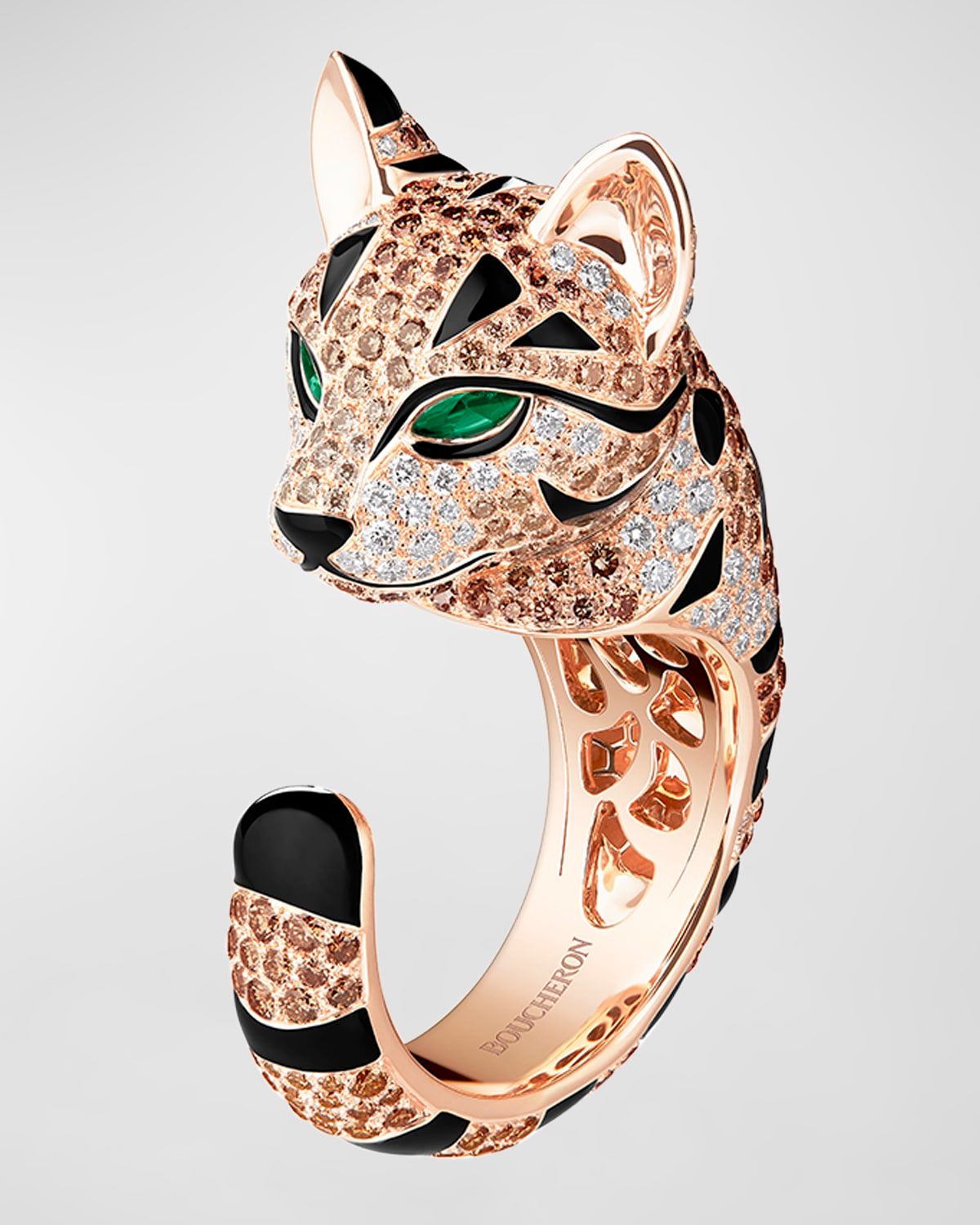 Fuzzy, the Leopard Cat 18K Rose Gold Ring