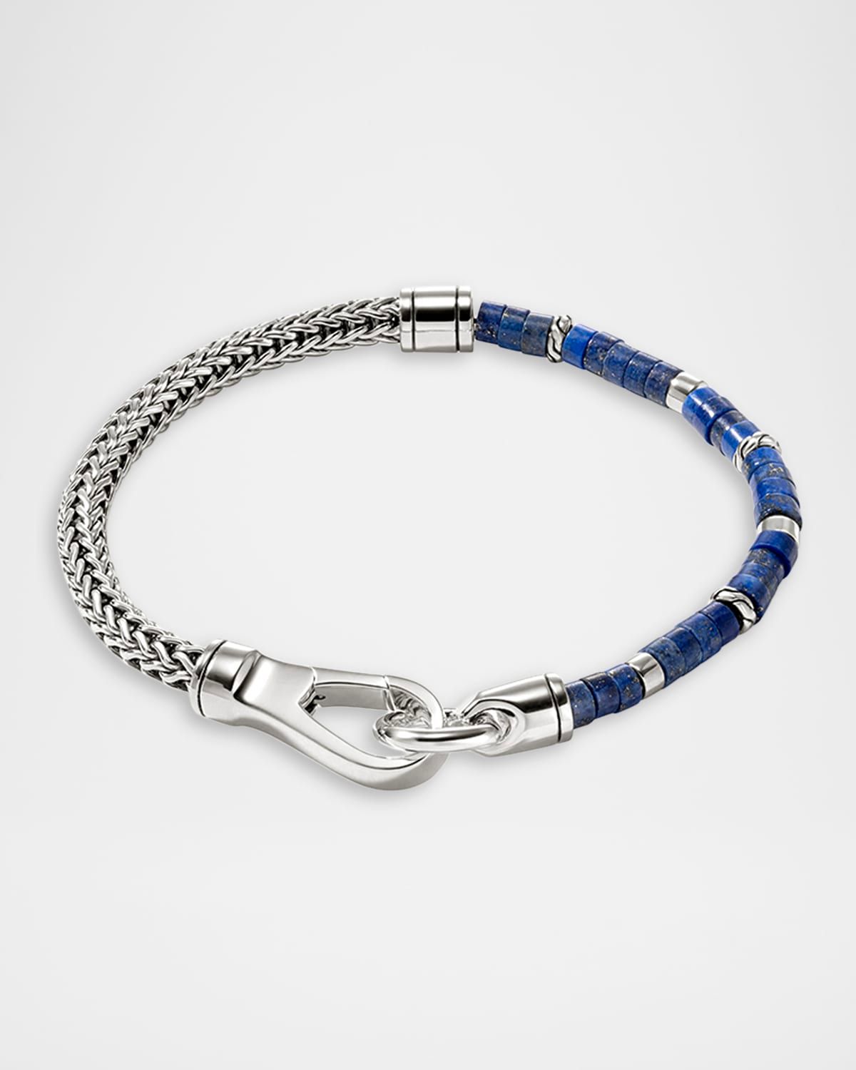 Lapis Heishi Chain Bracelet with Sterling Silver, 4mm