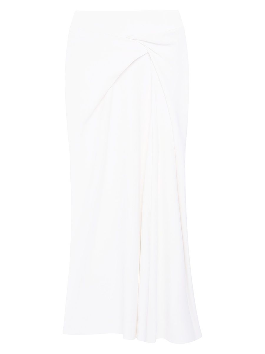 Women's Asymmetrical Twist Skirt - Off White - Size 0