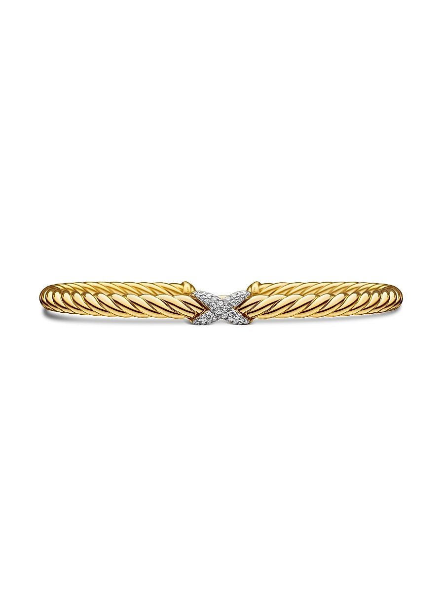 Women's X Cablespira Station Bracelet in 18K Yellow Gold - Gold - Size Small