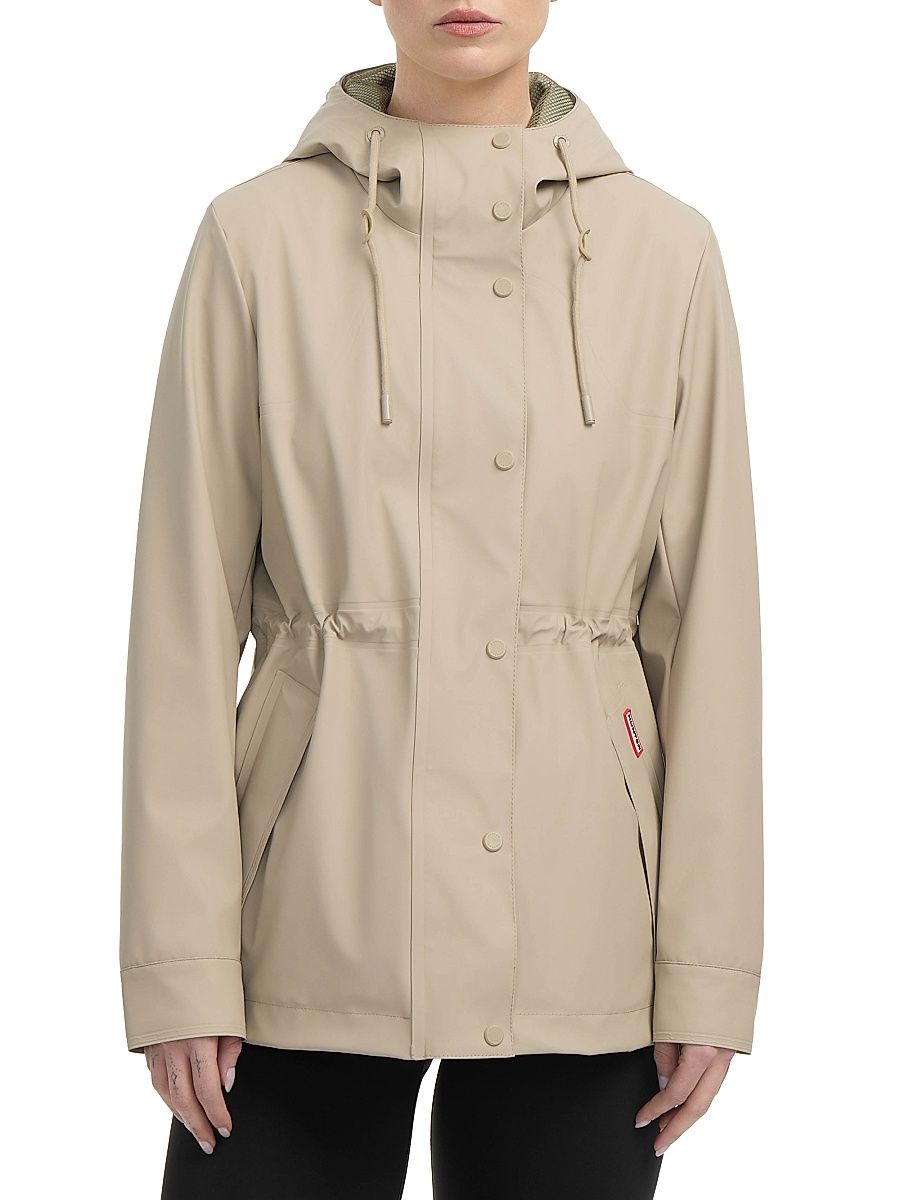 Women's Abbey Short Rubberized Hooded Rain Jacket - Wheat - Size XL