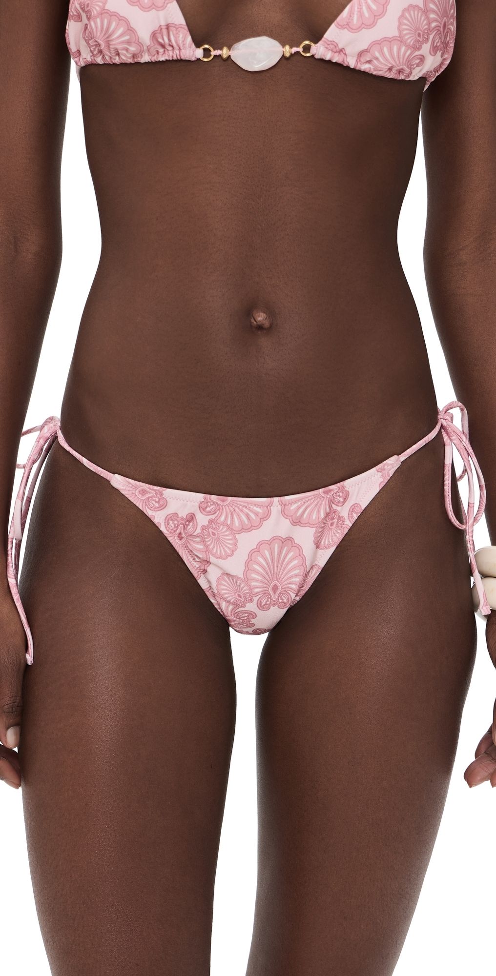 Shani Shemer Khloe Bikini Bottoms Pink Shell Print M