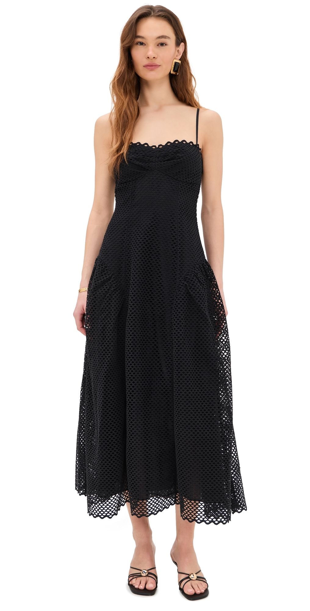 Ulla Johnson Isotta Eyelet Cotton Dress Noir 10