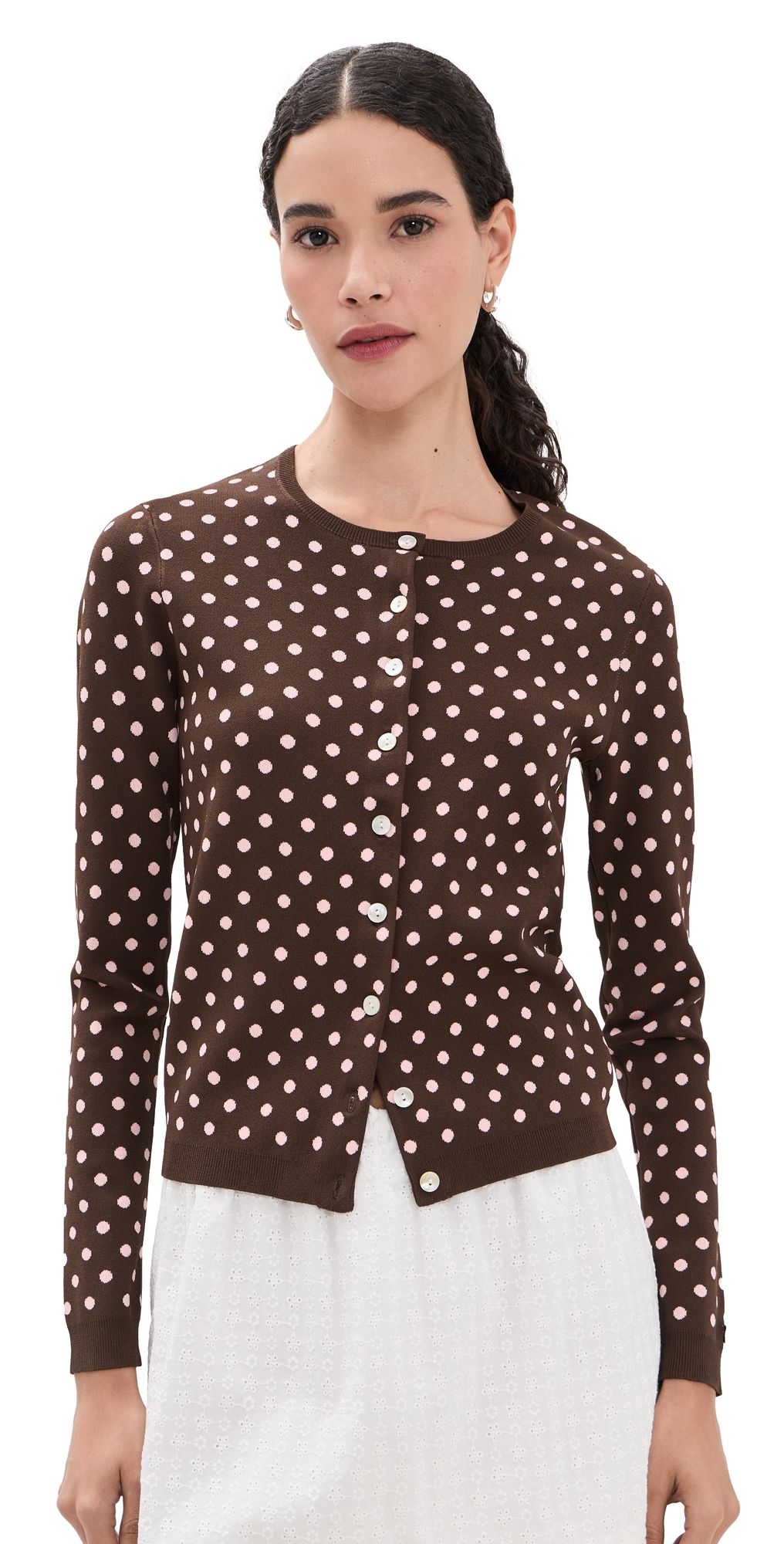 Sandy Liang Fable Cardigan Brown Multi XL