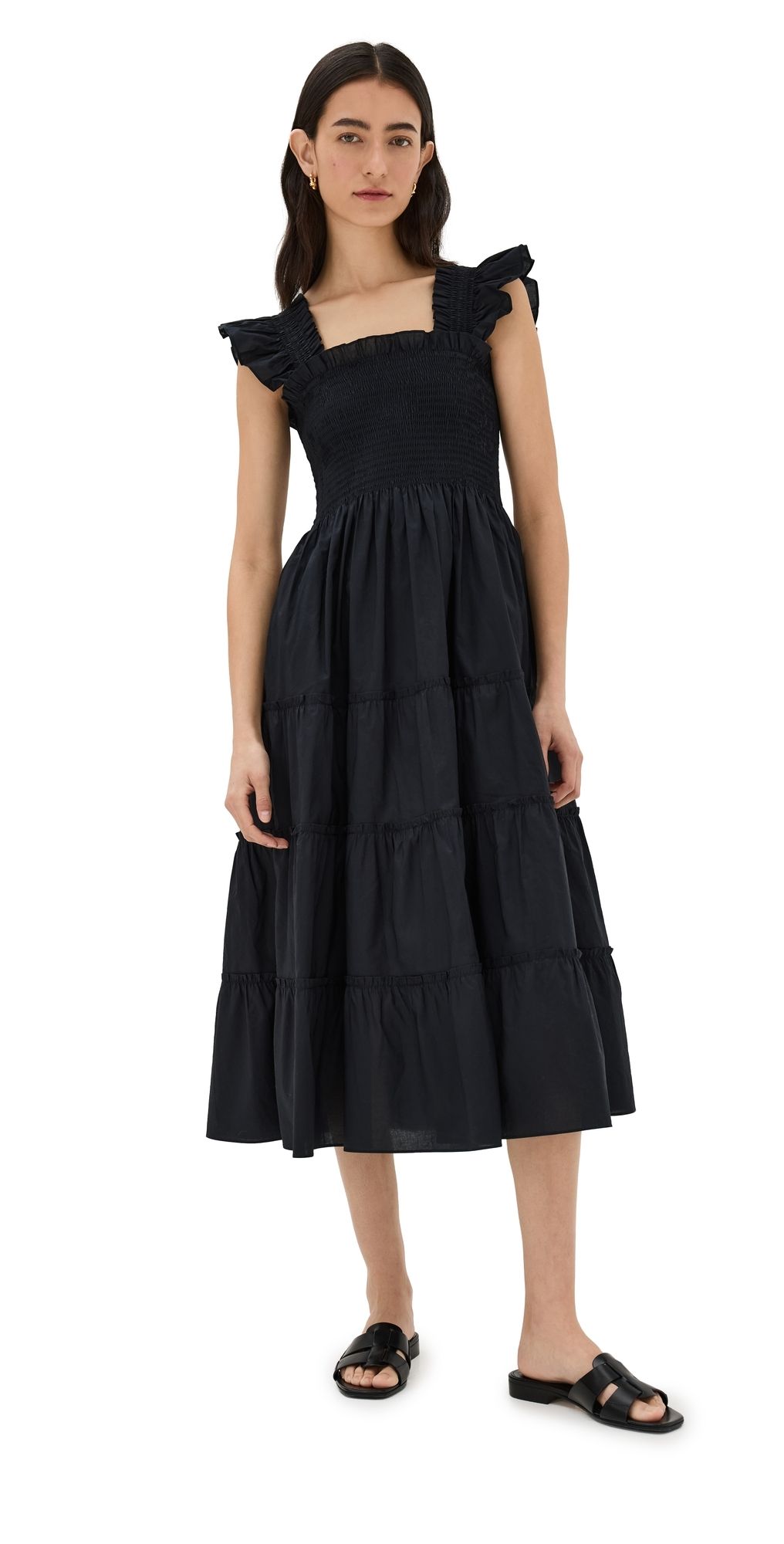Hill House Home The Ellie Cotton Nap Dress Black L