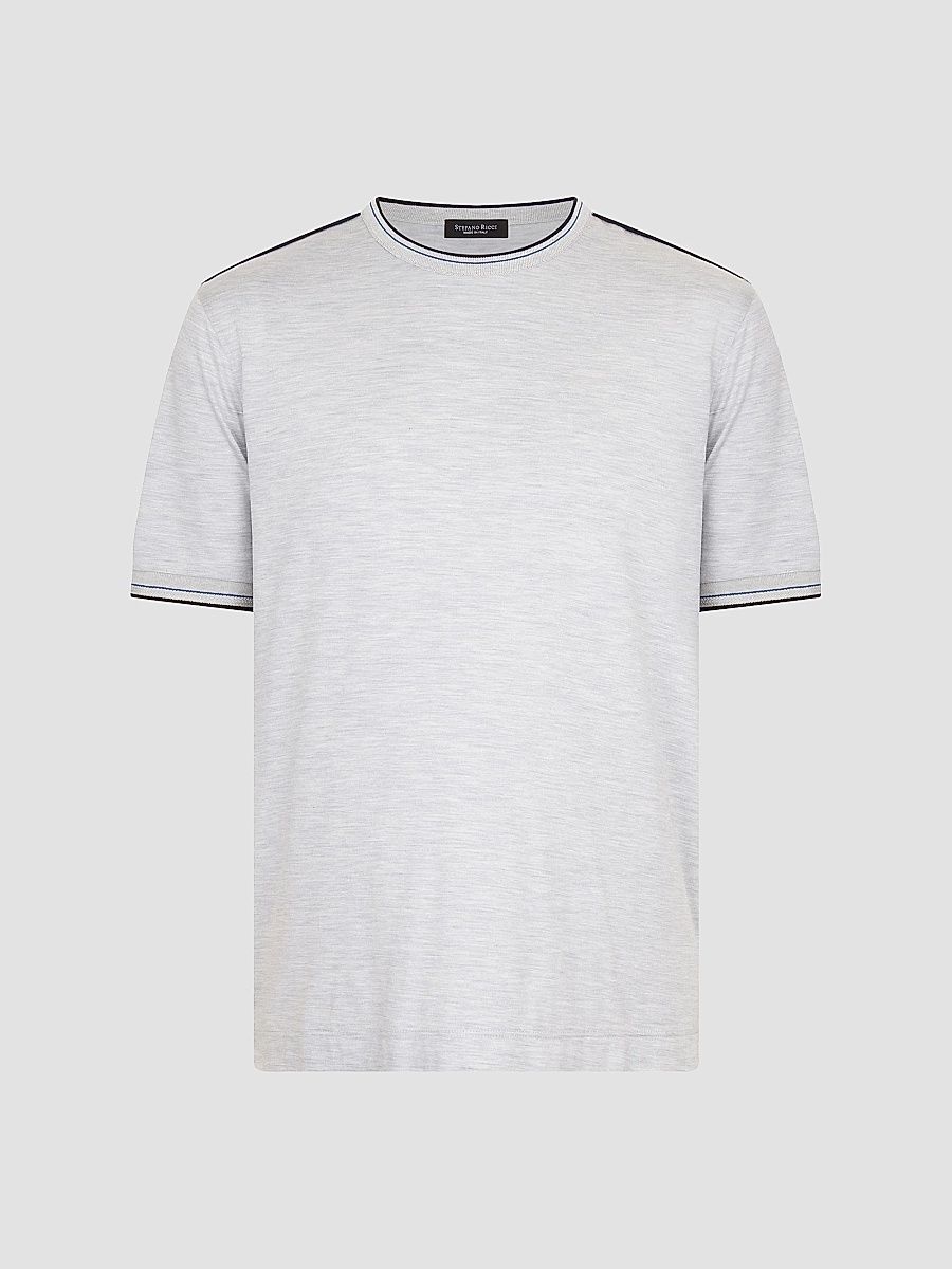 Stefano Ricci Men's Silk and Cotton Crewneck Sweater - Grey - Size 48