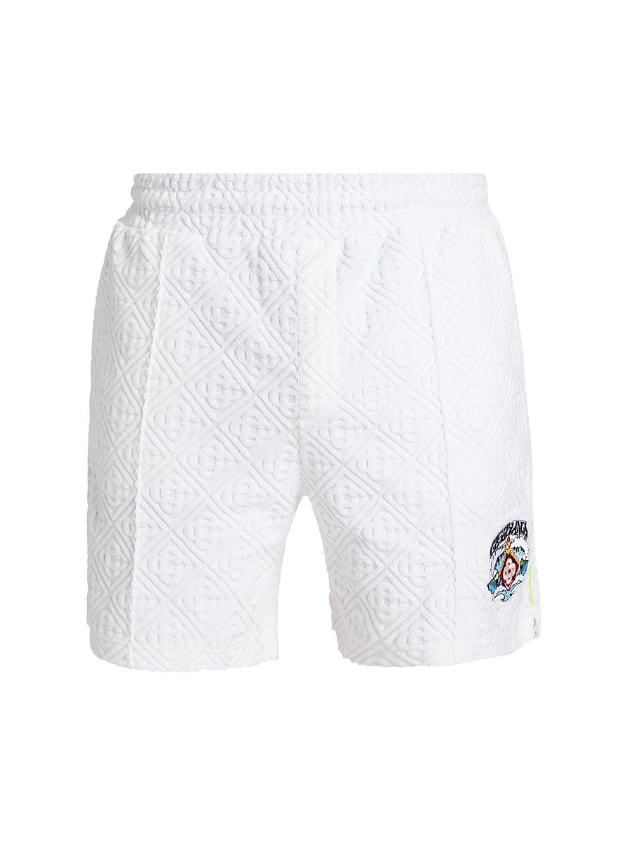 Men's Towelling Textured Monogram Shorts - Towelling - Size XXL