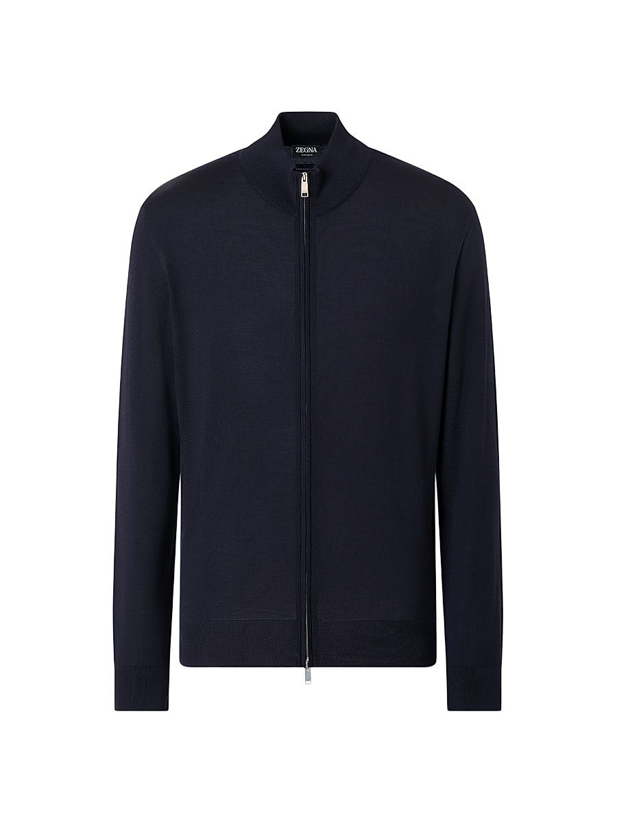 Men's 15milmil15 Wool Full Zip Cardigan - Navy Blue - Size 50