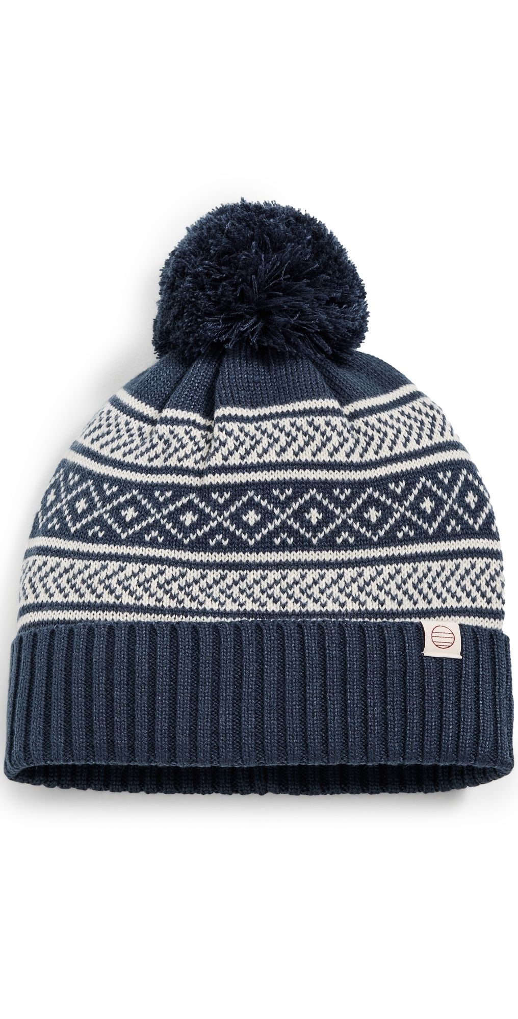Marine Layer Fair Isle Pom Beanie Navy One Size