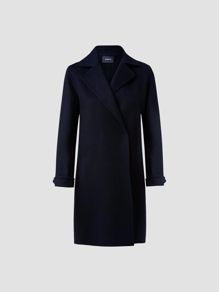 Akris Women's Bera Double-Faced Cashmere Car Coat - Black - Size 2