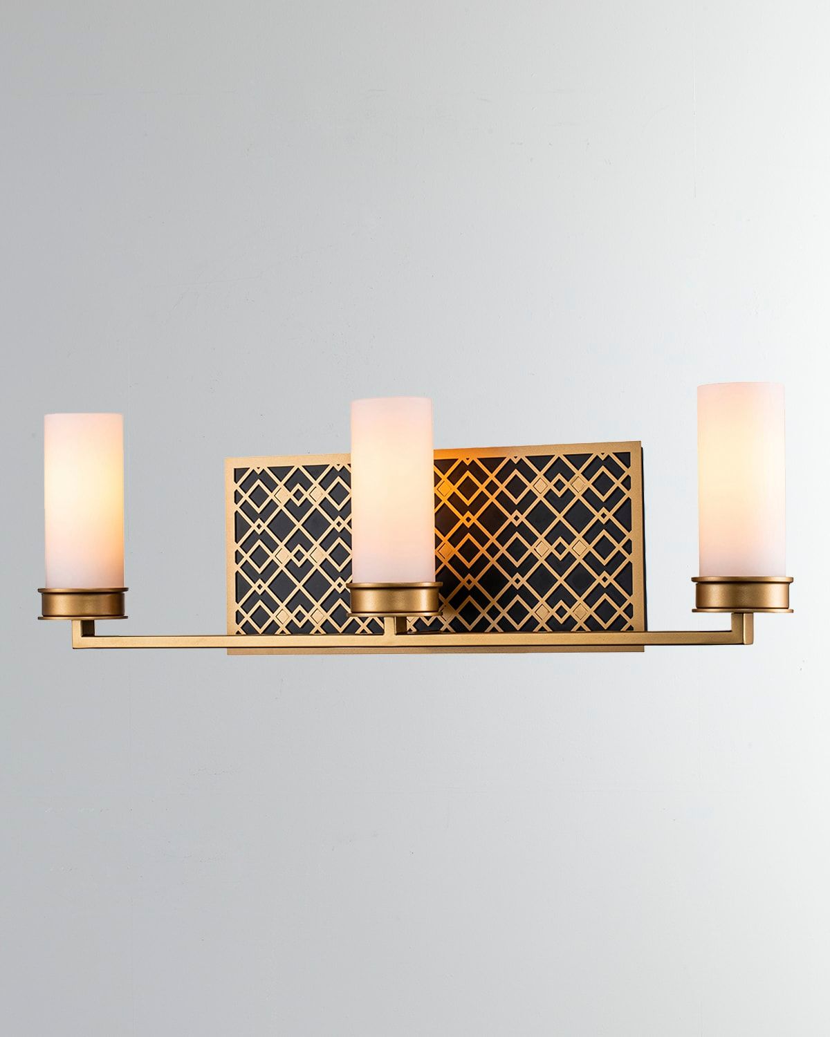 Ziggy 3-Light Bath Bar Sconce, Lacquered Gold