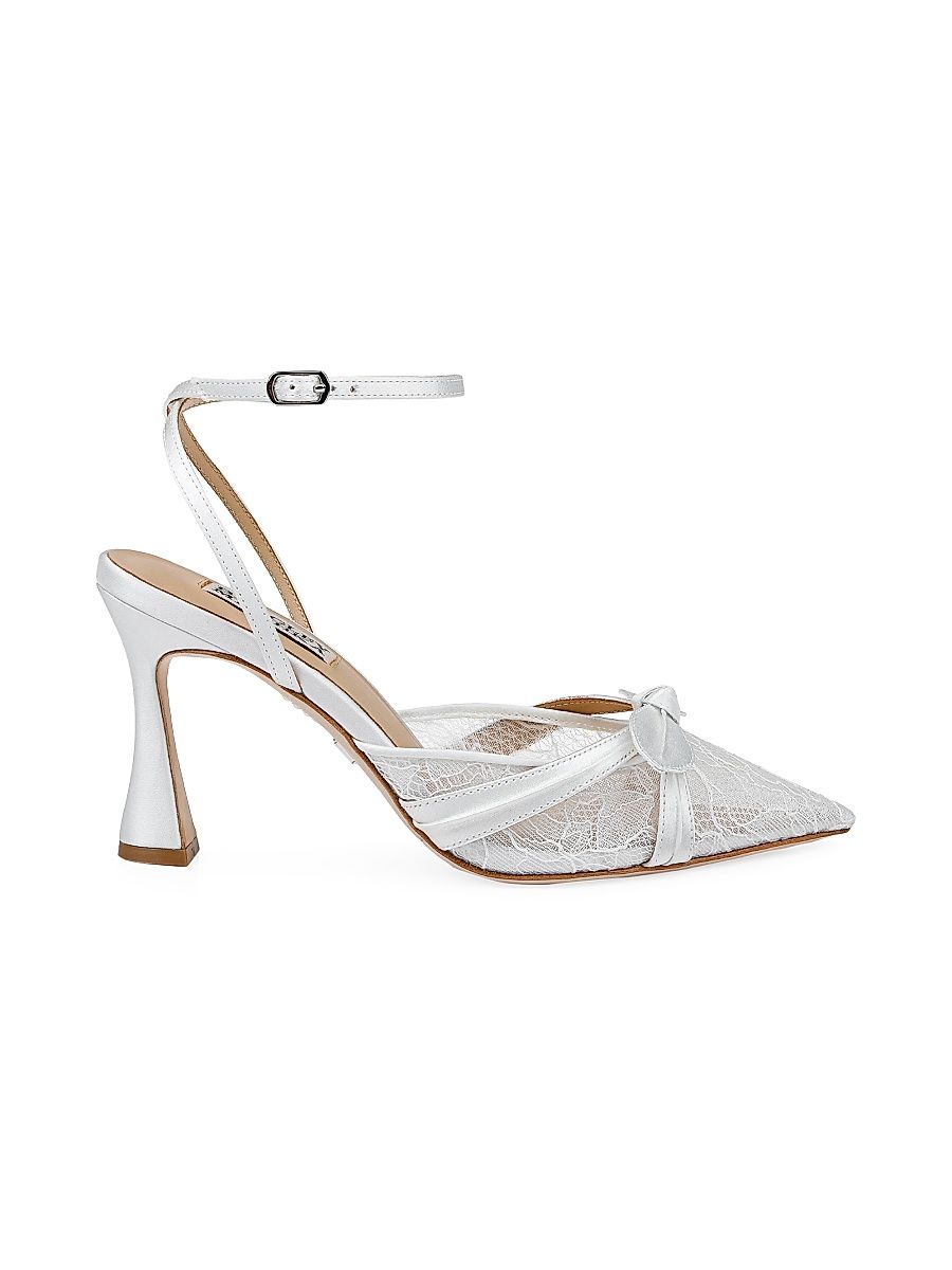 Women's Josie 85MM Satin Pumps - White Satin - Size 9.5